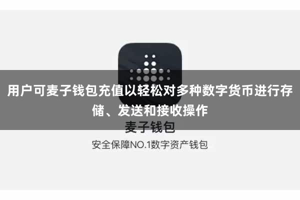 用户可麦子钱包充值以轻松对多种数字货币进行存储、发送和接收操作