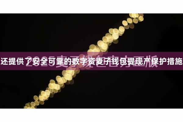 还提供了安全可靠的数字资麦子钱包提现产保护措施