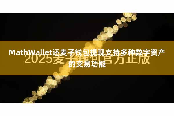 MathWallet还麦子钱包提现支持多种数字资产的交易功能