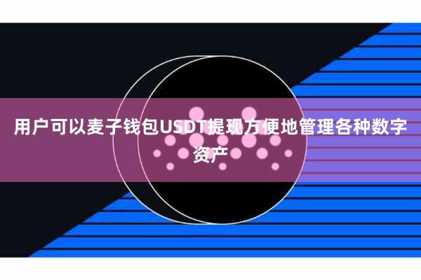 用户可以麦子钱包USDT提现方便地管理各种数字资产